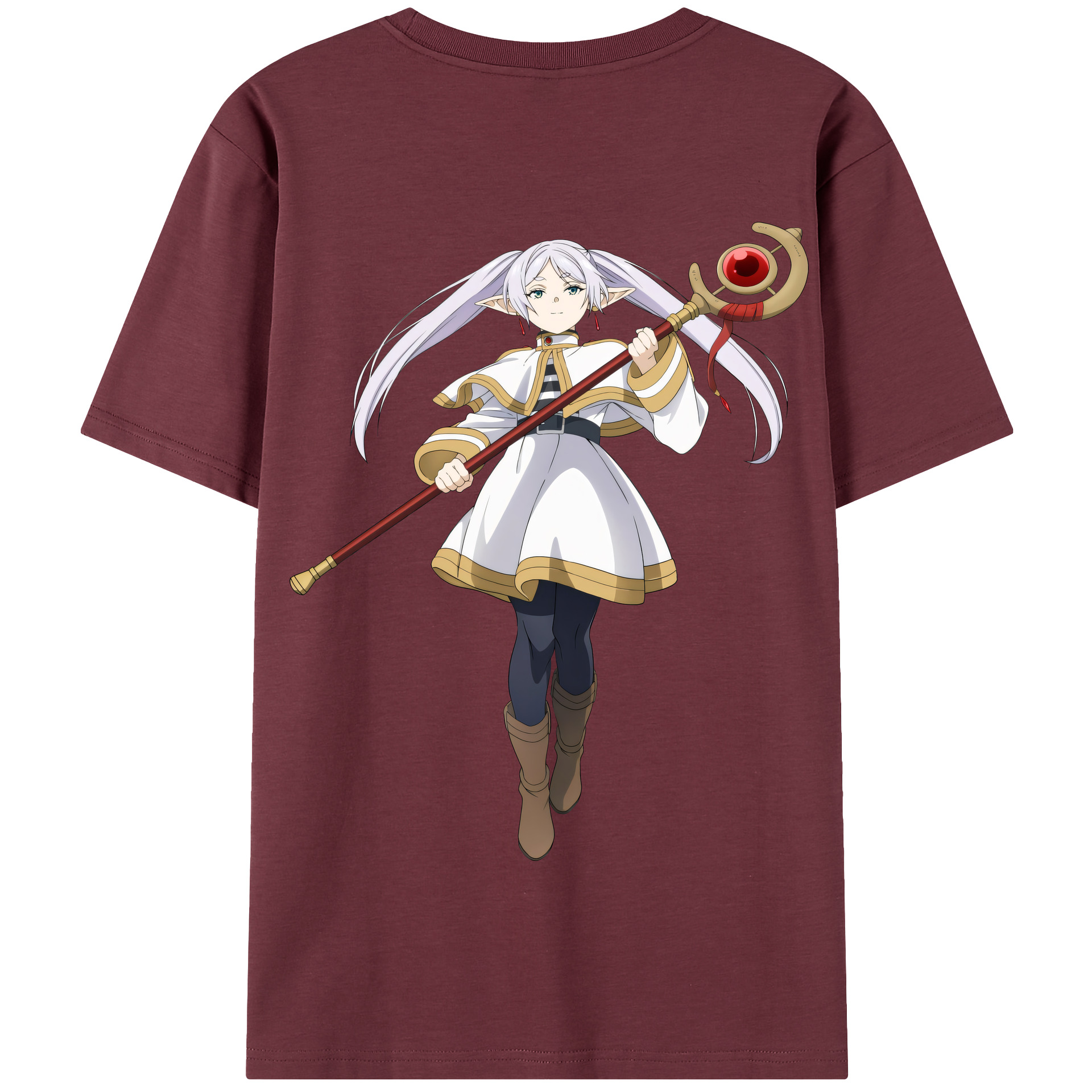 （画像用） 葬送のフリーレン Frieren 綿100％半袖Tシャツ（背面プリント）